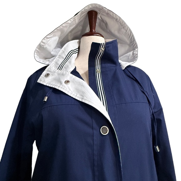 🌂 Plus Size 1X Mackintosh New England Navy Hooded Rain Jacket - Picture 4 of 6
